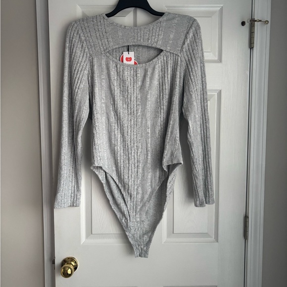 Cider Tops - Cider Gray Ribbed Bodysuit